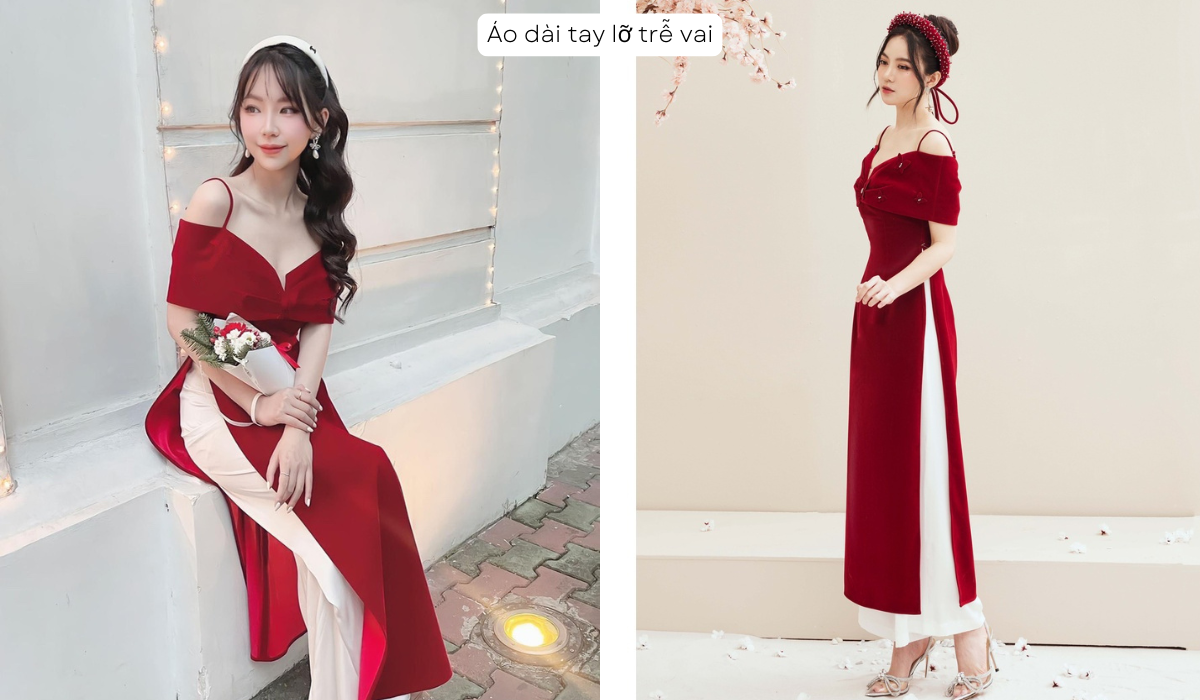 Áo dài tay lỡ cách điệu