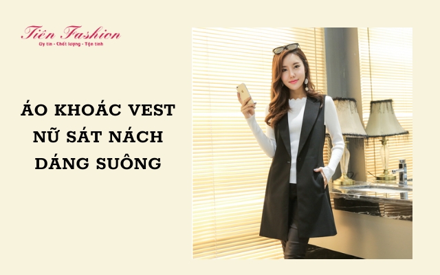 Áo khoác vest nữ sát nách - vest dáng suông