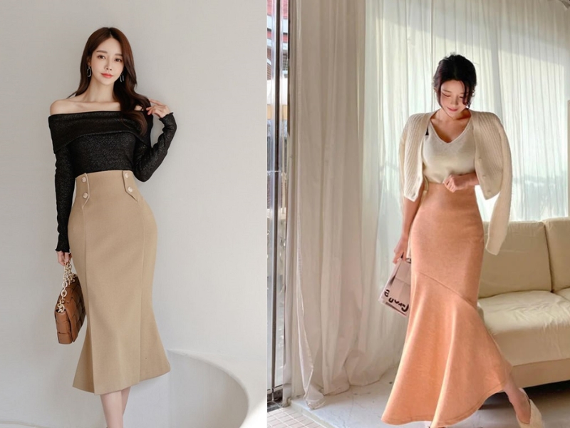 mix chân váy đuôi cá