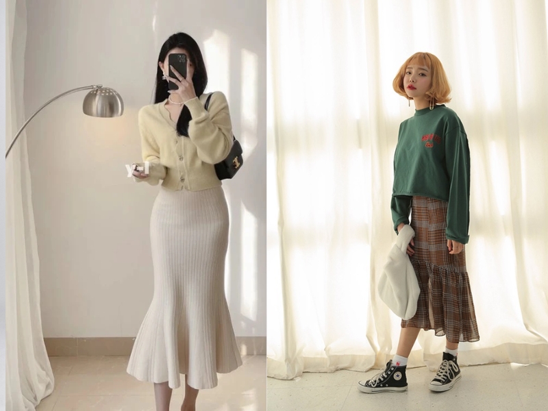 mix chân váy đuôi cá