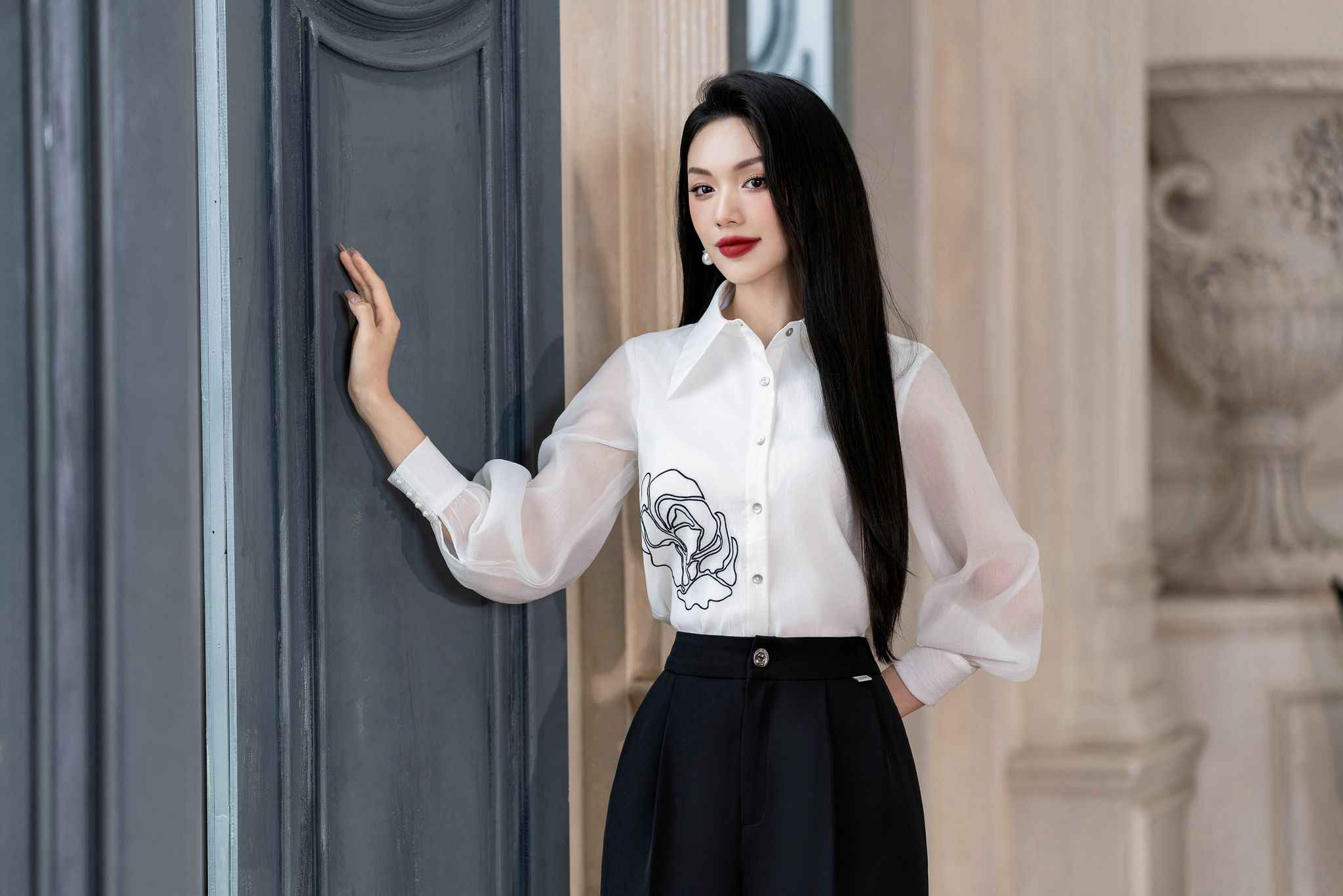 ao-so-mi-nu-trang-phoi-hoa-tiet-la275