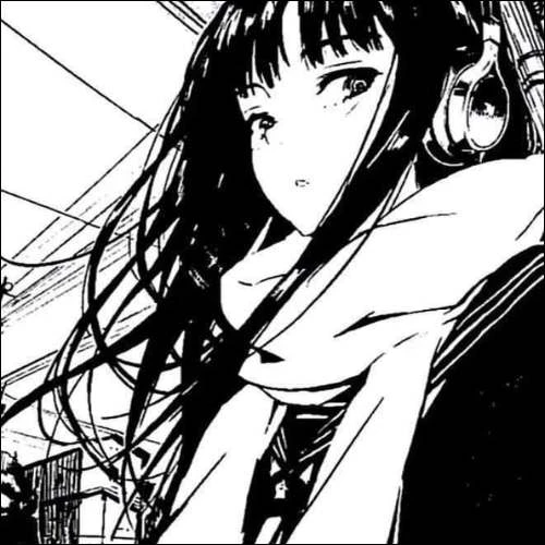 Ảnh đại diện hoạt hình nữ đen trắng