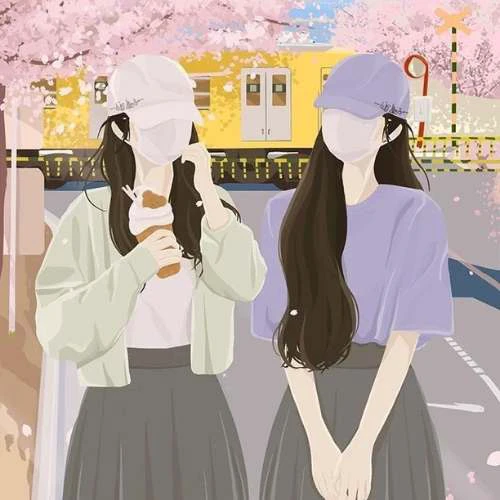 Avatar đôi bạn thân nữ anime