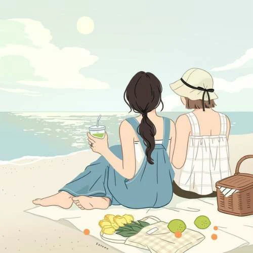 Avatar đôi bạn thân nữ anime dễ thương, cute nhất