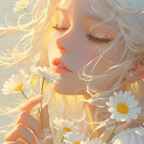 Ảnh đại diện hoạt hình nữ phát sáng đẹp