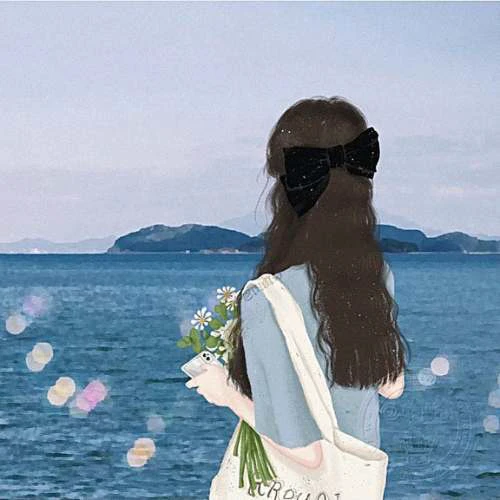 Avatar chụp sau lưng nữ anime