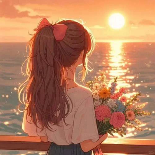 Avatar chụp sau lưng nữ anime đẹp, cute, ngầu nhất