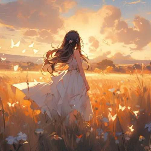 Avatar chụp sau lưng nữ anime đẹp, cute, ngầu