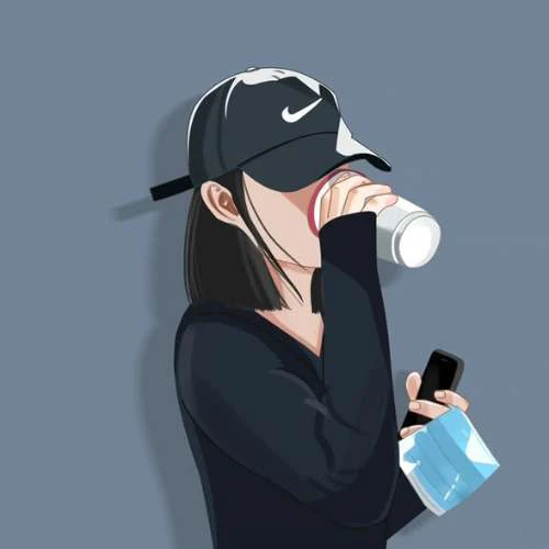 Avatar ảnh anime nữ đội mũ ngầu, chất