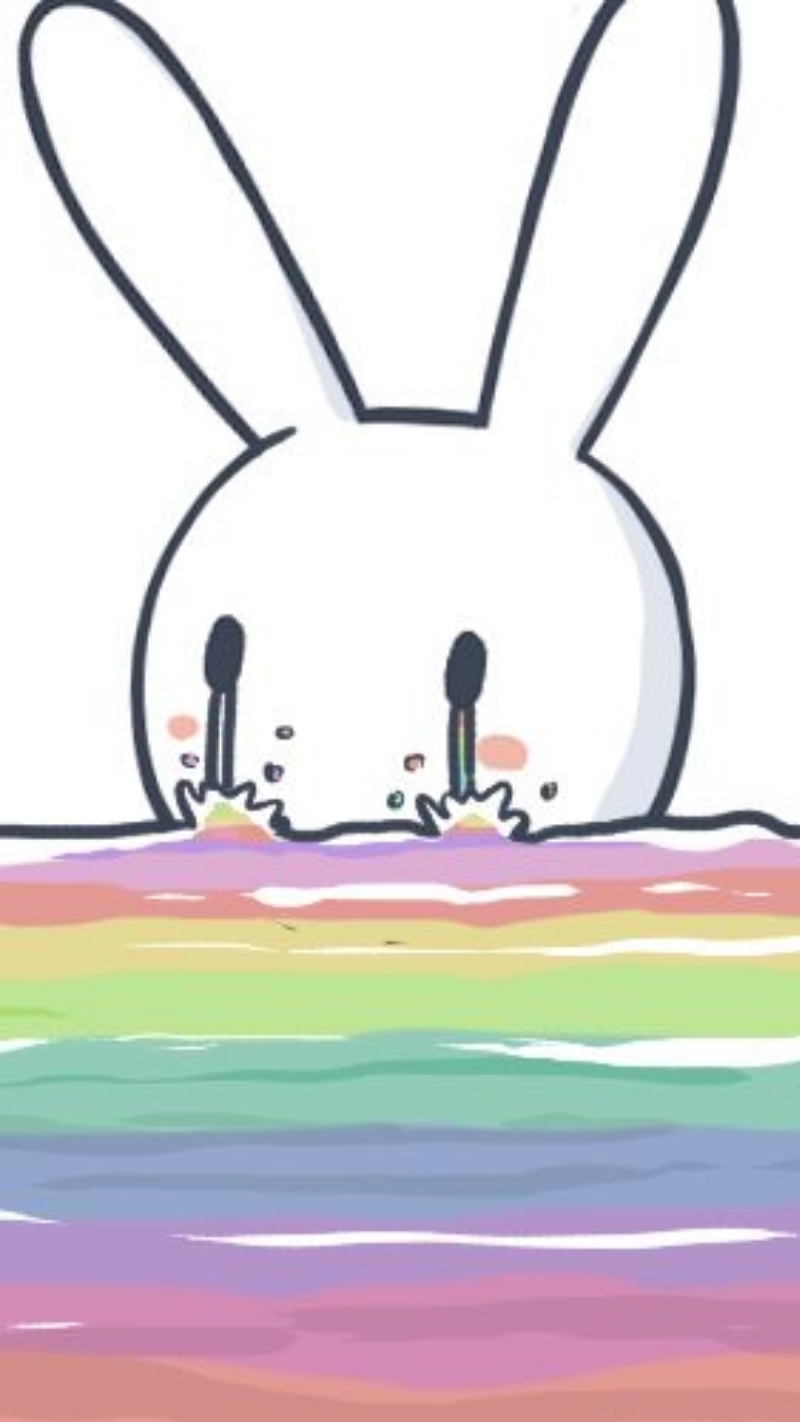 Ảnh thỏ 7 màu buồn nhìn xa xăm