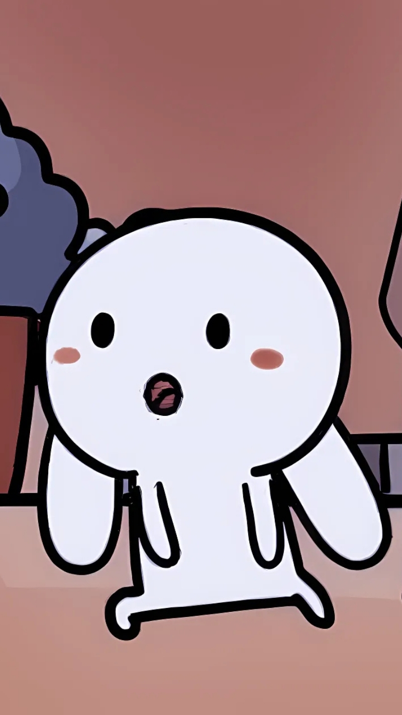 Hình nền thỏ 7 màu phong cách hoạt hình