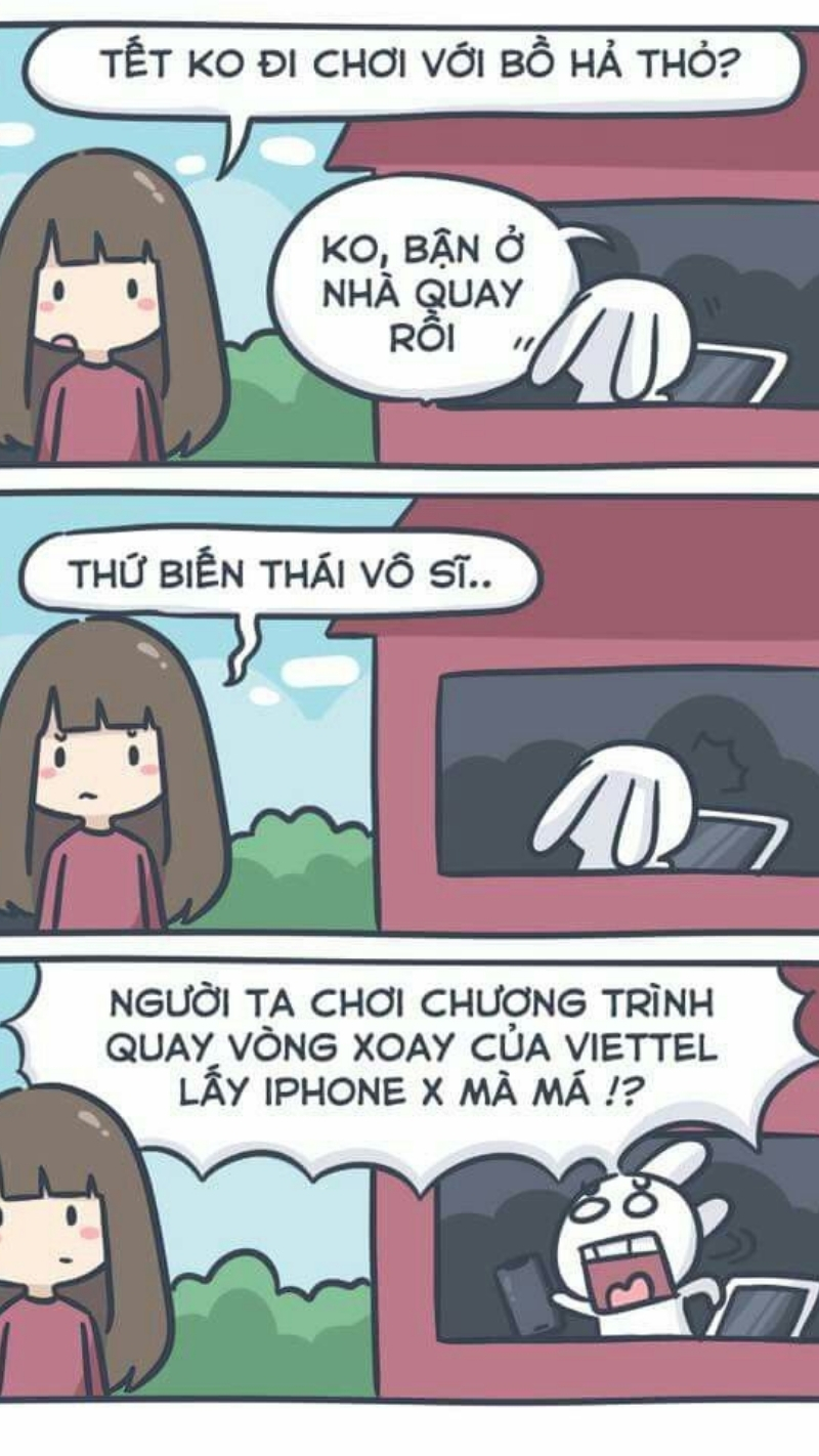 Hình nền thỏ 7 màu và chị Xô tình cảm nhẹ nhàng