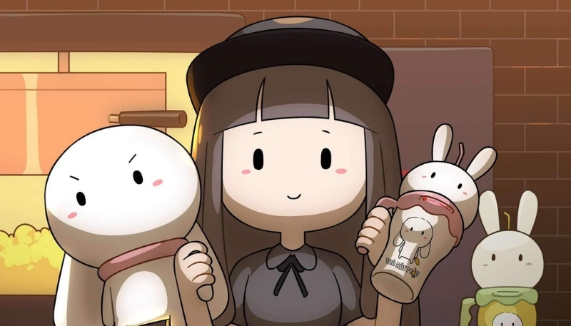 Nền thỏ 7 màu cùng chị Xô 4K