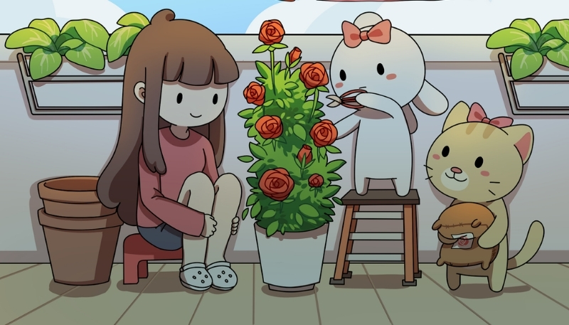 Ảnh nền chị Xô với thỏ 7 màu đẹp