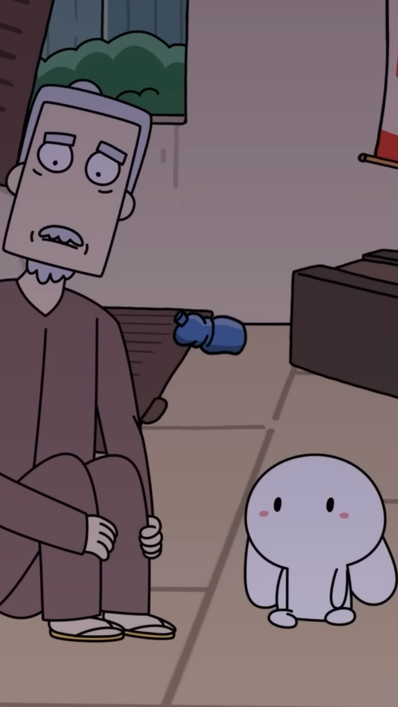 Ảnh ông Năm cùng thỏ 7 màu ngồi thư giãn