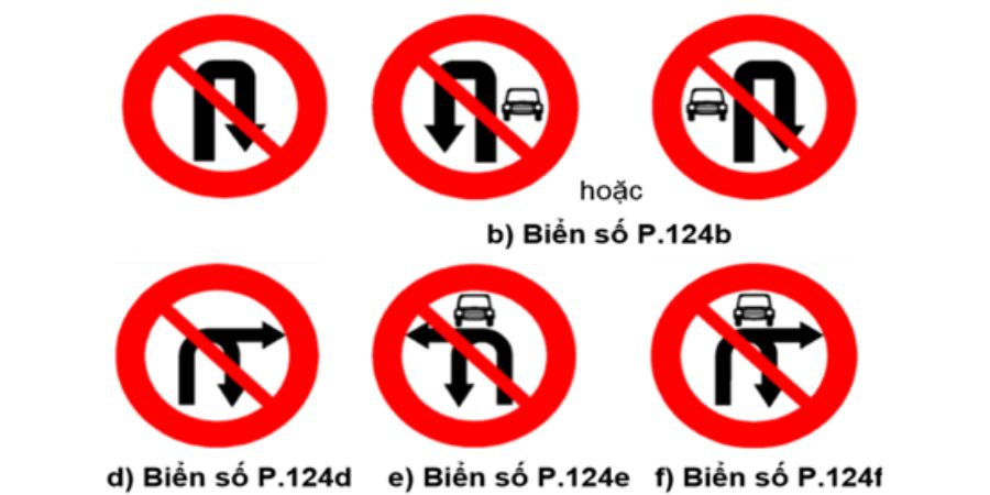 Các loại biển cấm quay đầu theo QCVN 41_2019_BGTVT