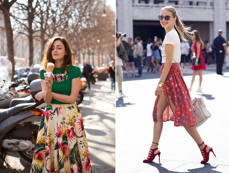 Mix đồ với chân váy hoa xòe đi biển