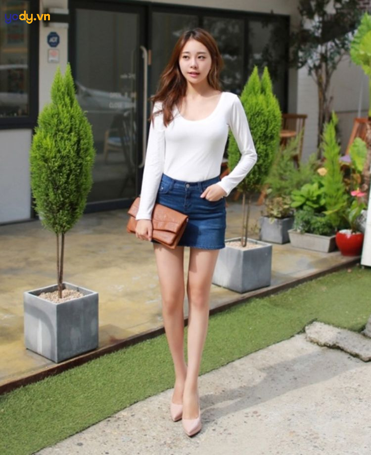 chân váy jean ngắn
