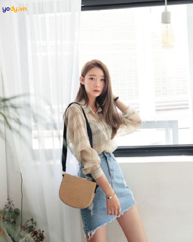 chân váy jean ngắn