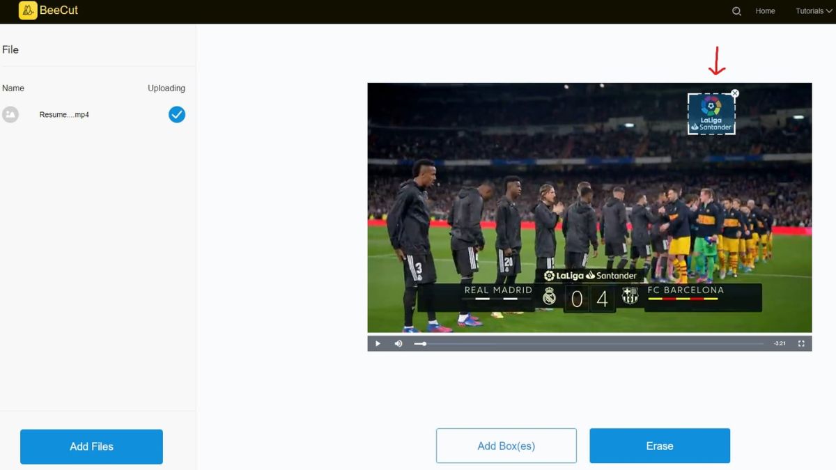 Cách xóa logo trên video online với BeeCut, bước 3