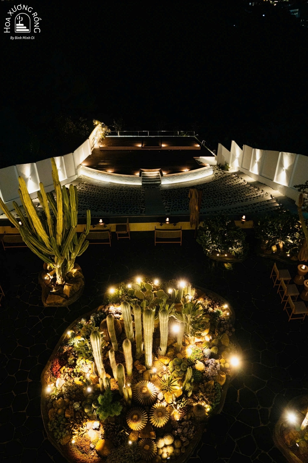 View đẹp về ban đêm tại Hoa Xương Rồng Cafe