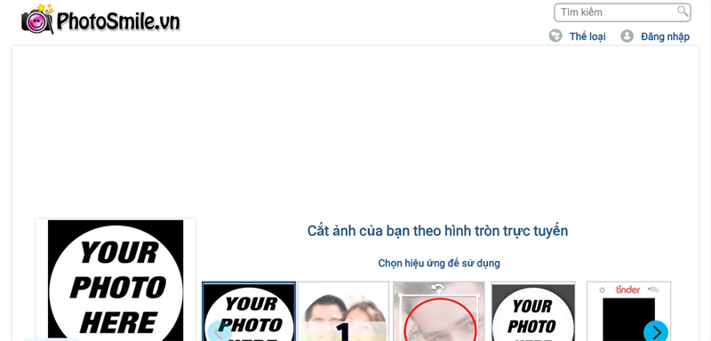 Photosmile - Cắt ảnh của bạn theo hình tròn trực tuyến