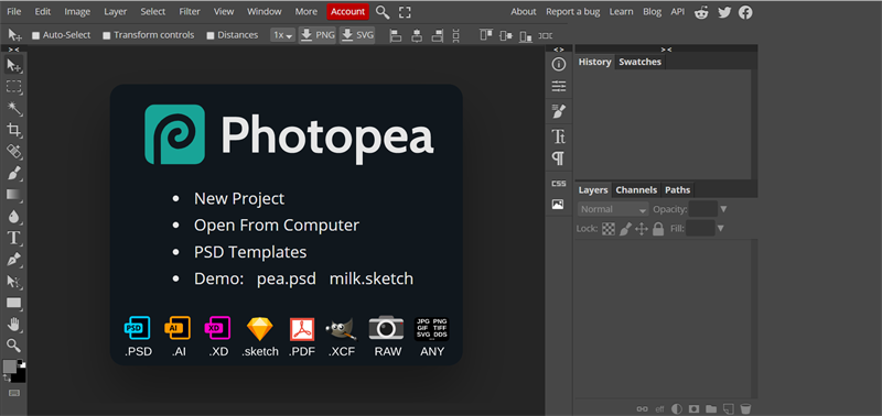 Cắt ảnh thành hình tròn trực tuyến miễn phí với Photopea