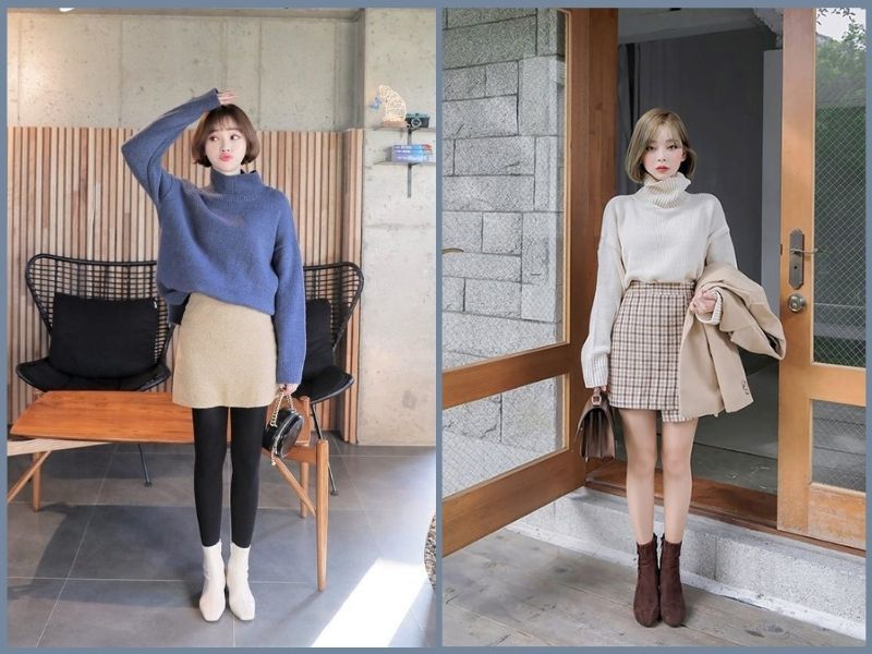 phối đồ với chân váy chữ a ngắn