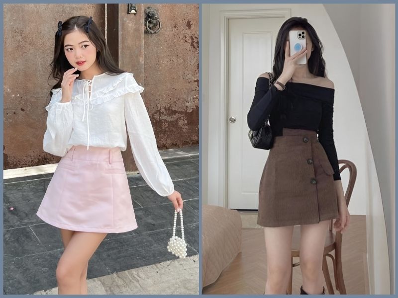 15 cách phối đồ với chân váy chữ A ngắn trẻ trung, tôn dáng
