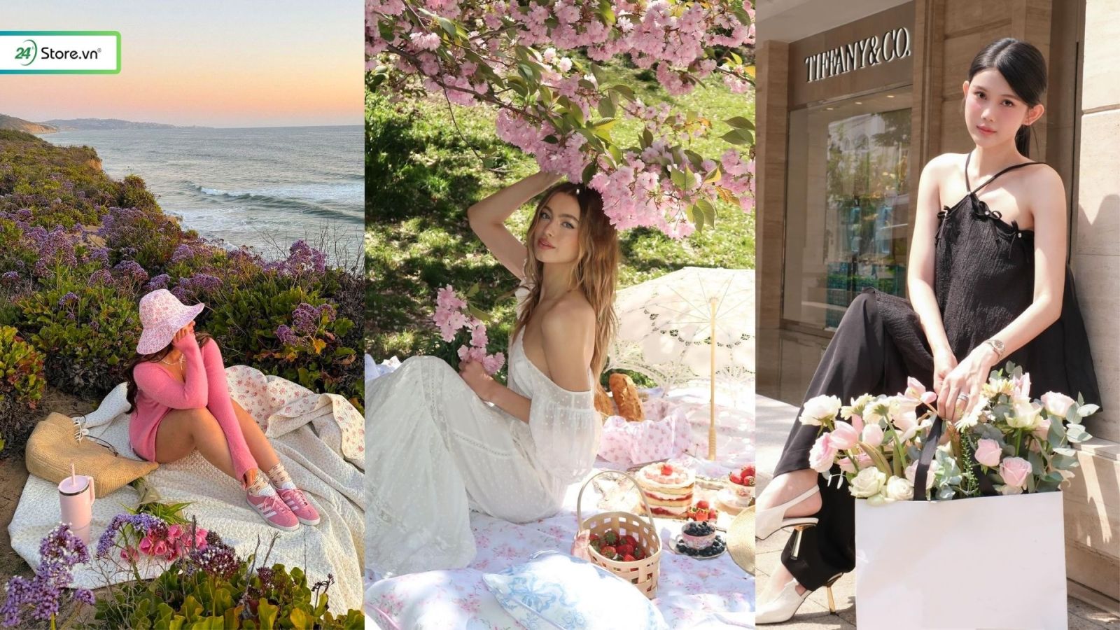 chụp ảnh với hoa kèm phụ kiện