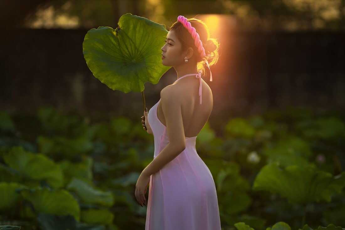 Cách tạo dáng chụp ảnh với hoa sen đẹp hút hồn