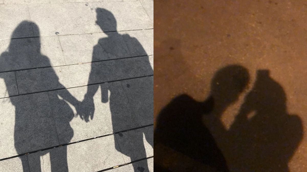 Chụp ảnh với người yêu giấu mặt chỉ thấy bóng của nhau