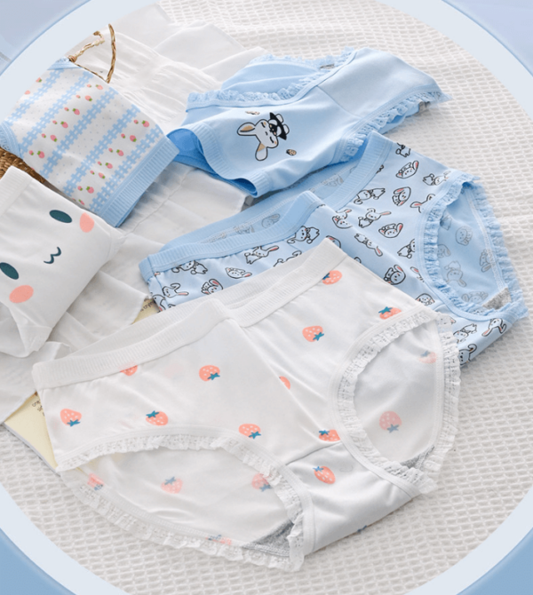 Quần lót nữ Cotton thoáng mát L108 tông xanh hình con thỏ cute đáng yêu