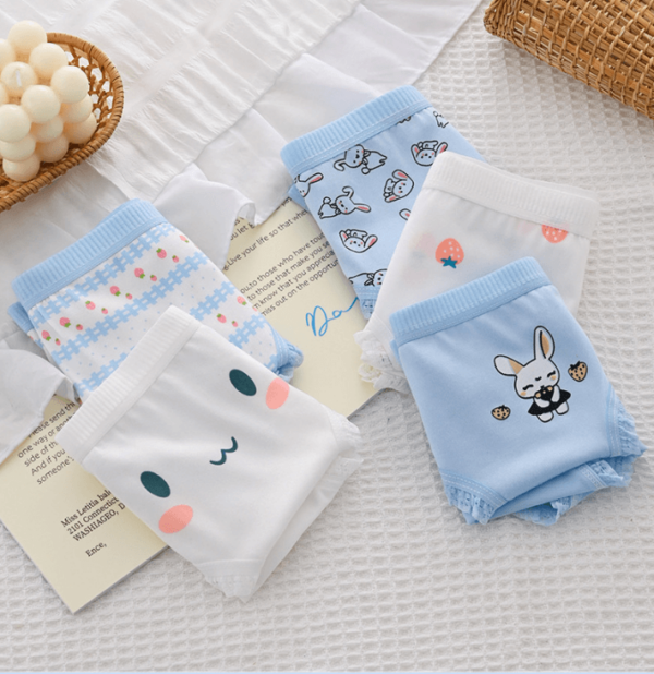 Quần lót nữ Cotton thoáng mát L108 tông xanh hình con thỏ cute đáng yêu
