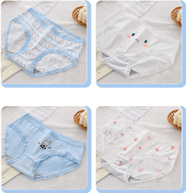 Quần lót nữ Cotton thoáng mát L108 tông xanh hình con thỏ cute đáng yêu