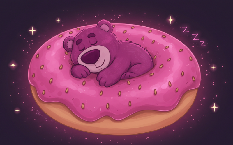 Hình nền máy tính gấu dâu đang ngủ