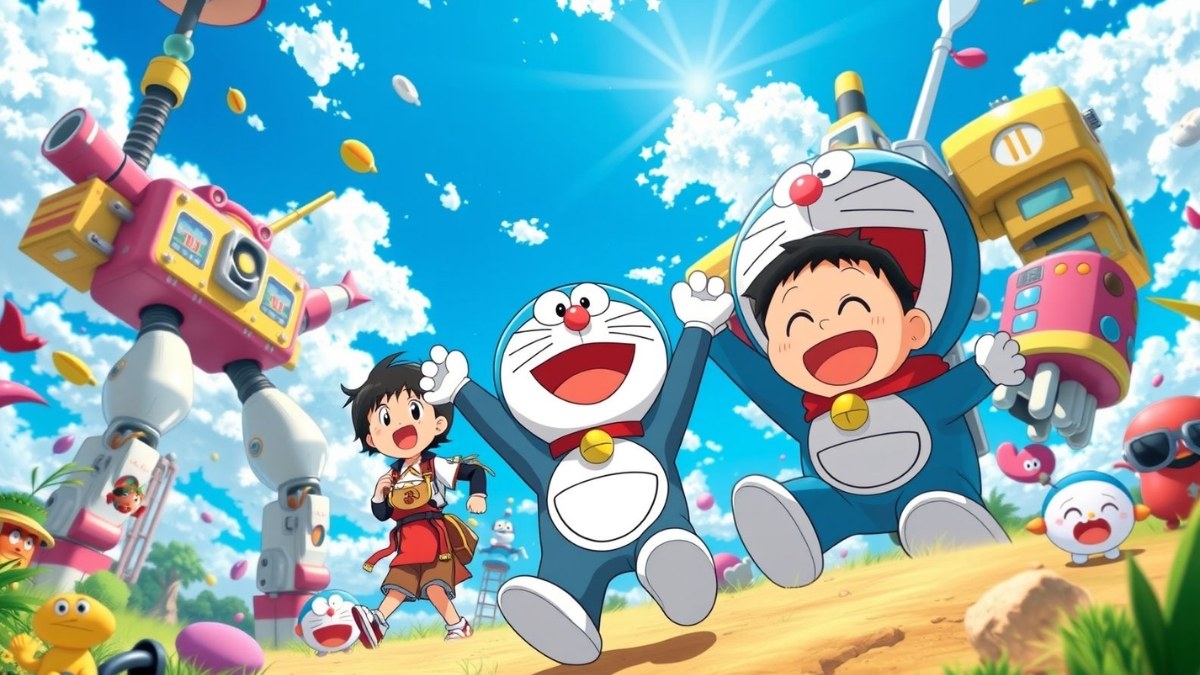 Hình nền Doraemon cute 4K cho máy tính chất lượng cao