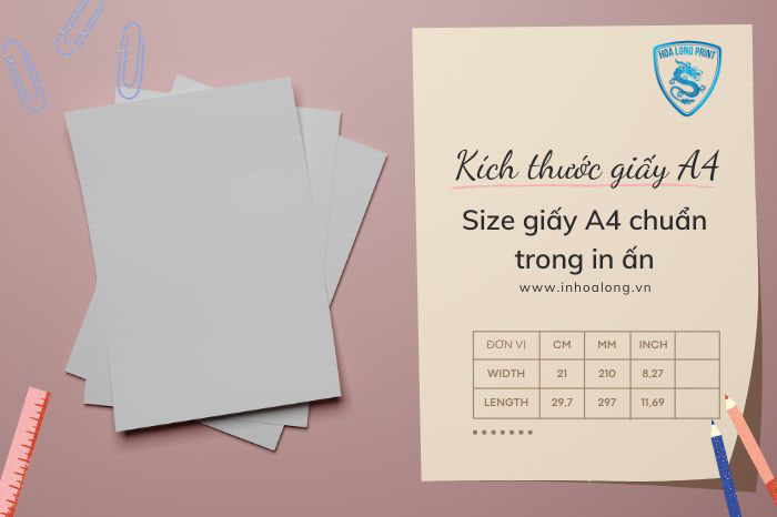 Kích thước giấy A4 là bao nhiêu cm, inch – Size giấy A4 chuẩn trong in ấn