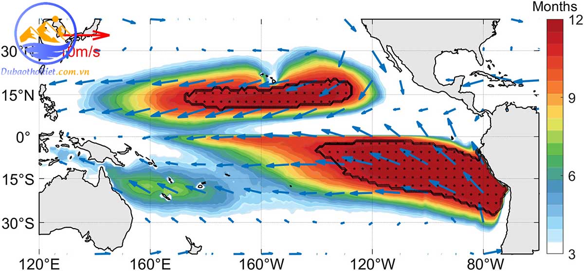 Bắt nguồn từ trung tâm cao áp trên biển Thái Bình Dương