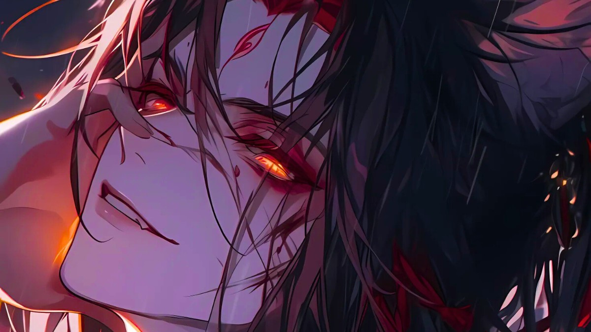 Ác quỷ anime nam đang mỉm cười đầy ẩn ý