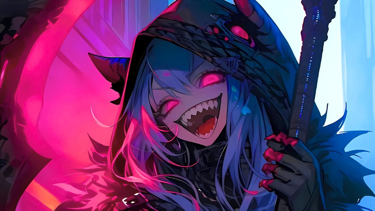 Nữ ác quỷ anime xinh đẹp với ánh mắt lôi cuốn