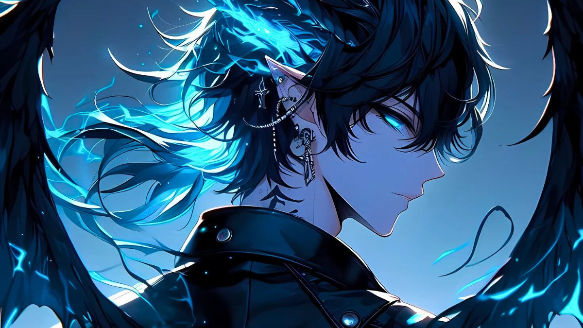 Ác quỷ anime ngầu với mái tóc đen rẽ ngôi