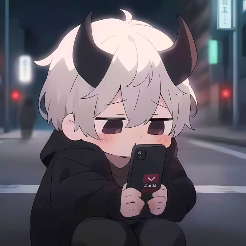 Ác quỷ anime chibi dễ thương đang vẫy tay