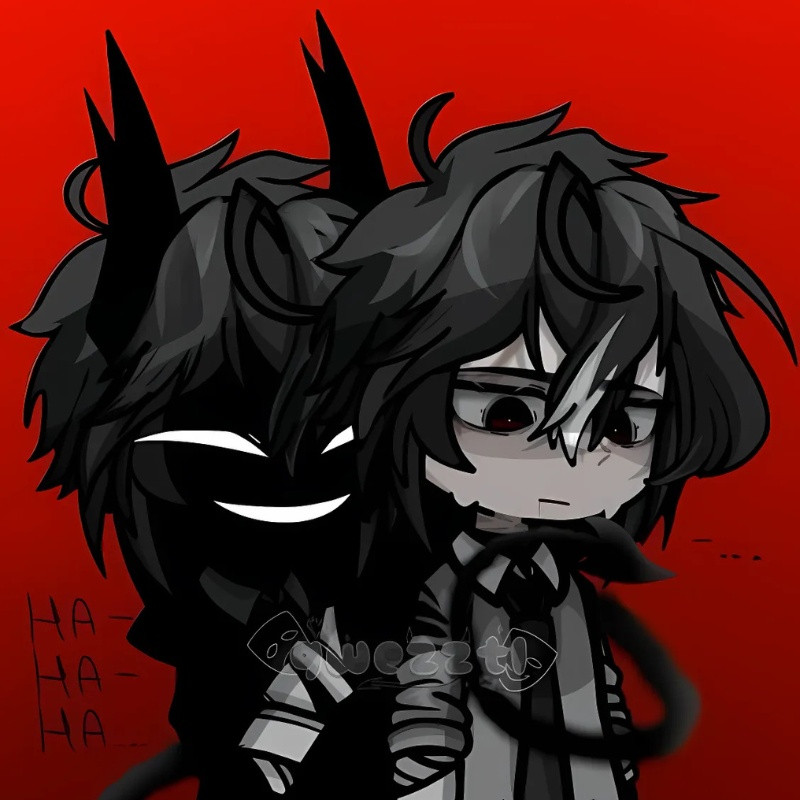 Ác quỷ chibi với biểu cảm tinh nghịch, lém lỉnh