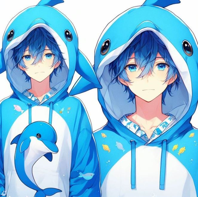 anime cá mập chibi cute