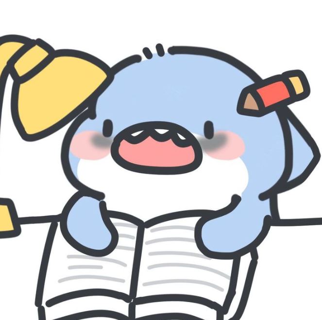 Cá mập anime đang học bài với đèn bàn