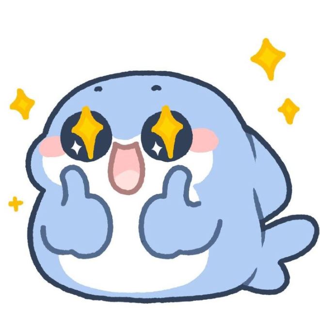 Cá mập anime mắt sáng lấp lánh vì vui sướng