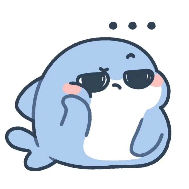 Cá mập anime đeo kính đen tỏ vẻ suy tư