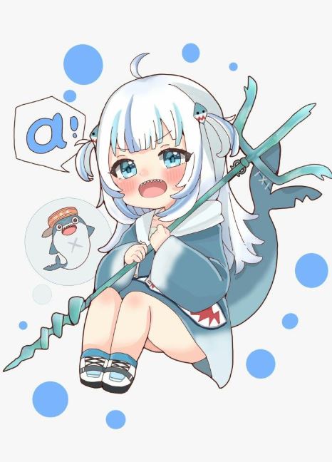 Dáng chibi dễ thương trong ảnh cá mập anime