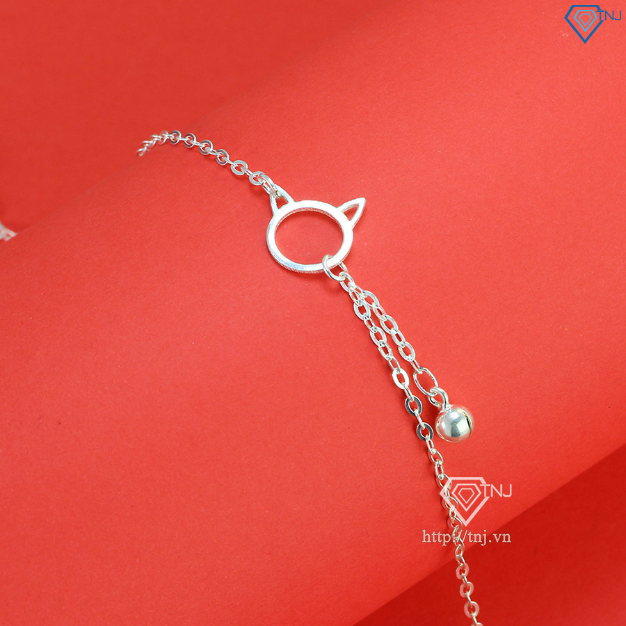 Lắc chân nữ mặt con mèo dễ thương LCN0101